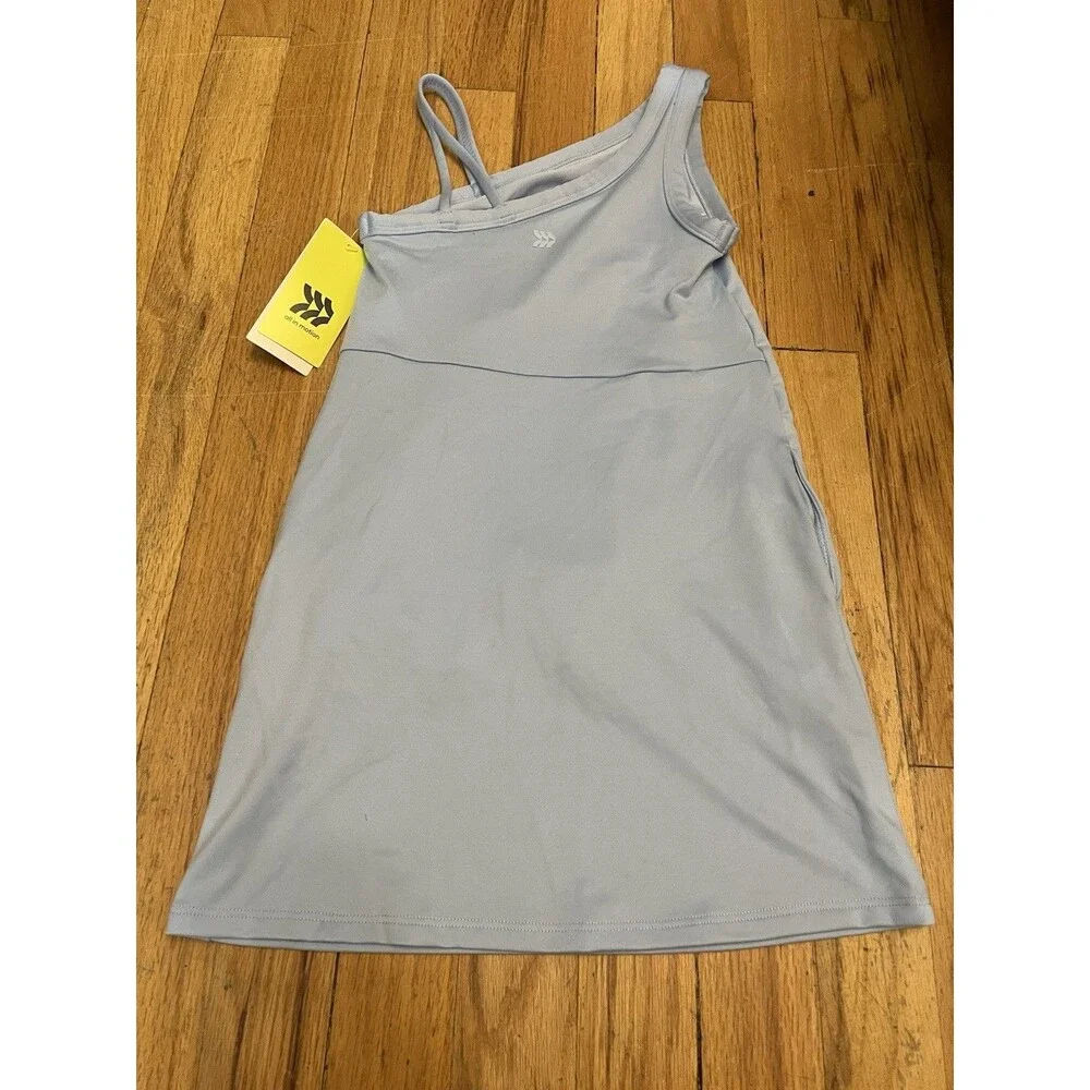 Girls' Asymmetrical Active Dress - All In Motion™ Light Blue XS (4/5)